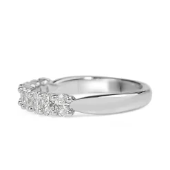 18ct White Gold Oval 9 Stone Diamond Band Ring