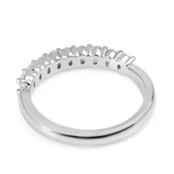 18ct White Gold Oval 9 Stone Diamond Band Ring
