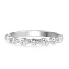 18ct White Gold Oval and Round Diamond Band Ring