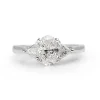 18ct White Gold Oval and Trillion Diamond Ring