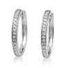 9ct White Gold Oval Diamond Hoop Earrings