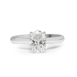 18ct White Gold Oval Diamond Solitaire