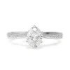 18ct White Gold Oval Diamond Solitaire Ring