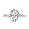 18ct White Gold Oval Diamond Halo Ring