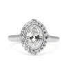18ct White Gold Oval Diamond Daisy Style Halo Ring