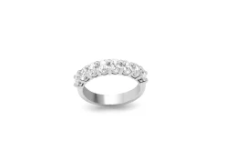 18ct White Gold Oval Diamond Band