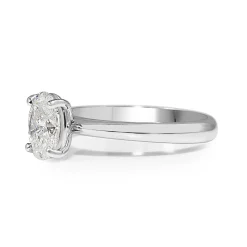 18ct White Gold Oval Diamond Solitaire