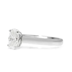 18ct White Gold Oval Diamond Solitaire Ring
