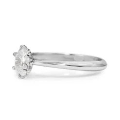 18ct White Gold Oval Diamond Solitaire Ring