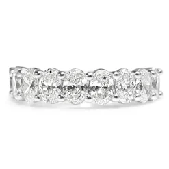 18ct White Gold Oval Diamond Band