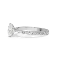 18ct White Gold Oval Diamond Solitaire Ring