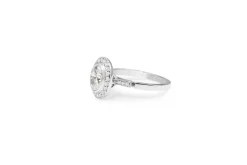 18ct White Gold Oval Diamond Halo Ring
