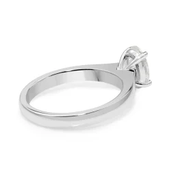 18ct White Gold Oval Diamond Solitaire Ring