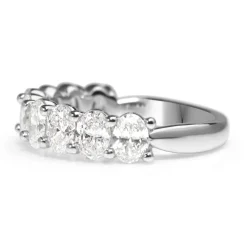 18ct White Gold Oval Diamond Band