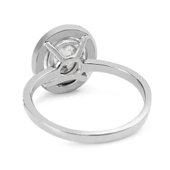 18ct White Gold Oval Diamond Halo Ring