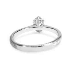 18ct White Gold Oval Diamond Solitaire Ring