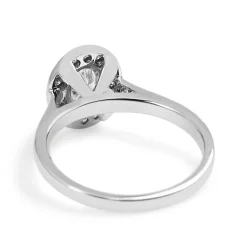 18ct White Gold Oval Diamond Halo Ring