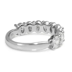 18ct White Gold Oval Diamond Band