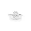 18ct White Gold Oval Halo Diamond Ring