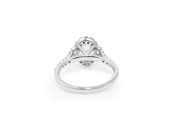 18ct White Gold Oval Halo Diamond Ring