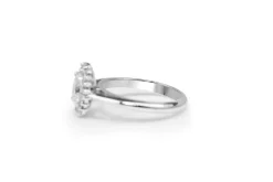 18ct White Gold Oval Halo Diamond Ring