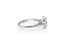 18ct White Gold Oval Halo Diamond Ring