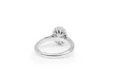 18ct White Gold Oval Halo Diamond Ring