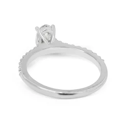 18ct White Gold Oval Solitaire Diamond Ring