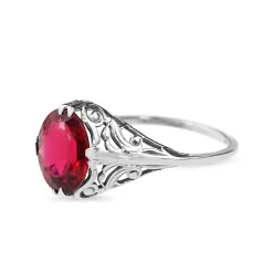 14ct White Gold Paste Vintage Ring