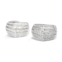 18ct White Gold Pavé Diamond Stud Earrings