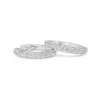 18ct White Gold Pavé Diamond Hoop Earrings