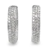 18ct White Gold Pavè Diamond Hoop Earrings