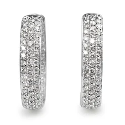 18ct White Gold Pavè Diamond Hoop Earrings