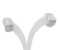 18ct White Gold Pavé Diamond Stud Earrings
