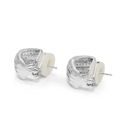 18ct White Gold Pavé Diamond Stud Earrings
