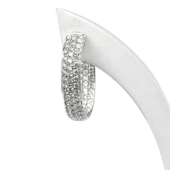 18ct White Gold Pavè Diamond Hoop Earrings