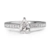 18ct White Gold Pear and Princess Cut Diamond Ring