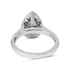 18ct White Gold Pear Aquamarine Halo Diamond Ring
