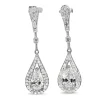 14ct White Gold Pear Diamond Drop Earrings