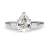 14ct White Gold Pear Diamond Solitaire Ring