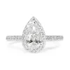 18ct White Gold Pear Diamond Halo Ring