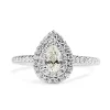 14ct White Gold Pear Diamond Double Halo Ring