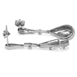 14ct White Gold Pear Diamond Drop Earrings