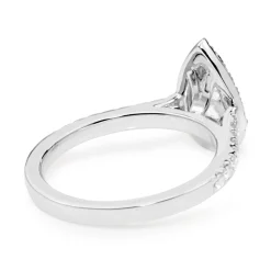 18ct White Gold Pear Diamond Halo Ring