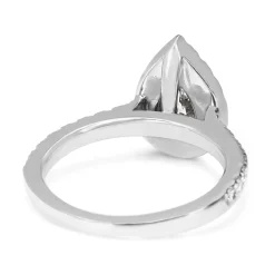 18ct White Gold Pear Halo Diamond Ring