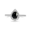 18ct White Gold Pear Sapphire Halo Ring