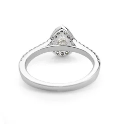 18ct White Gold Pear Shape Diamond Halo Ring