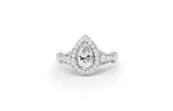 14ct White Gold Pear Shaped Cluster Ring