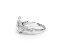 14ct White Gold Pear Shaped Cluster Ring