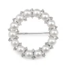 14ct White Gold Pearl and Diamond Wreath Brooch